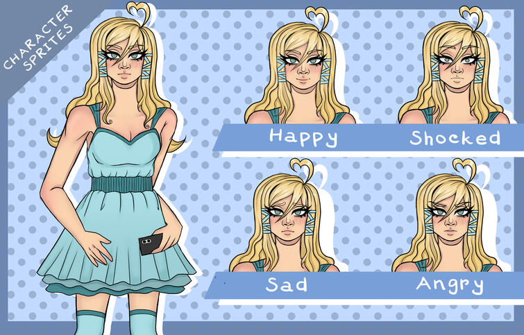 Blond girl sprite pack